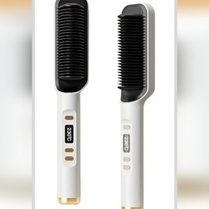 NWT 2 In 1 Hair Straightener, Dry & Wet Hair, White & Gold